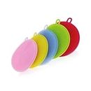 Silicone Scrubber for Kitchen Non Stick DISHWASHING & Baby Care Sponge Brush Household Health Tool(Pack of 5PC).