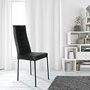 Zidle Bloom Dining Chair for Living Room | Bedroom | Restuarant | Leatheretee Back and Seat Powder Coated Metal Legs (Black) | 1 Year Warranty