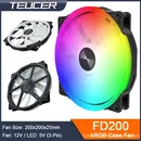 TEUCER FD200 200mm ARGB Computer Fall Fan 5V 3PIN LED Kühlung Fans Desktop PC Fall Zubehör