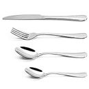 Vinsani 24-Piece Stainless Steel Cutlery Silverware Flatware Home Use Tableware Dinnerware Set Knife Fork Spoon Dessert Spoon, Service for 6