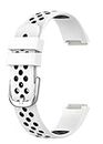 OBOE Silicone Smart Watch Band Dual Color Band Compatible with Fitbit Luxe Watch (White-Black)