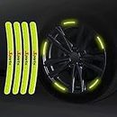 Favoto 3D Reflective Wheel Tire Rims Stripes Stickers Decals for Car Motorcycle Bike Bicycle Night Safety Decoration Automotive Exterior Accessories Light (Green Sports,20 PCS)