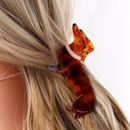 1pc Acrylic Brown Dog Shape Hair Claw Back Head Shark Claw Ponytail Holder Hair Accessories For Women Girls