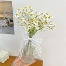 Smalldu Small White Daisy Flowers Artificial,2 Bouquet/12Pcs 10 Inch Fake Daisies,Spring Wild Flower for Party Decor (Vase Not Inclouded)