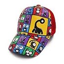 VRITRAZ Stylish Kids Cap with Alien Print for Girls and Boys (Red)