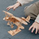 Puzzle 3D en bois, modèle biplan, jouet d'apprentissage, artisanat pour