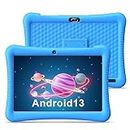 EagleSoar Kids Tablet 10 inch Android 13 Tablet for Kids Quad Core 3GB+32GB GMS Certified WiFi Tablet Dual Camera Kids APP Pre-Installed Parental Control Children Tablet with Kid-Proof Case (Blue)