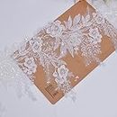 1yard Luxury Beaded Embroidery lace Appliques for Wedding Dresses Rhinestone lace Applique Patches Embroidery lace parches ropa (SPXB-P3269A-1yR32)