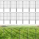 PINPON Decorative Garden Fence 25 Pack Animal Barrier Fence 27ft(L) x 24in(H) Rustproof Metal Wire Section Edging Fencing Panel for Outdoor Yard Landscape Patio, Square