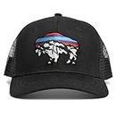 Trucker Hat for Men and Women - Outdoors Snapback Hats for Hiking, Climbing, Fishing, Outdoor Adventure - Bison Mountain