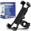 STRAUSS Bike Mobile Holder - Adjustable 360° Rotation Bicycle Phone Mount | Anti Shake and Stable Cradle Clamp | Bike Accessories | Bike Phone Holder for Maps and GPS Navigation (Black)