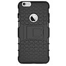 CASSIEY Heavy Duty Shockproof Military Grade Armor Dual Protection Layer TPU & Polycarbonate Hybrid Kick Stand Back Cover Case for Apple iPhone 6 Plus (Black)