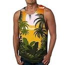 AMDOLE Deals of The Day Lightn Deals Today Today Mens Summer Fashion Casual Beach Seaside Digital 3D Imprimé Col Rond sans Manches T Shirt Vest Top Tee Shirt Homme Noir