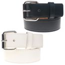 Mens Women PVC Leather Snap On Press Stud Belt with Removable Buckle D101