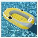 ROSG Inflatable Boat,Yellow PVC 2-Person Inflatable Kayak Boats for Adults and Kids with Double Valve, Fishing Whitewater Kayaks for Adults Fishing
