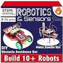 ButterflyEdufields 10in1 DIY STEM Robotics kit, 50+ Parts, Easy Plug & Play Electronics Sensor Robotics kit | No Coding Required | Best Robotic Toys for Boys, Girls & Kids Aged 8+