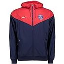 Nike NSW WR WVN AUT Veste Paris-Saint Germain pour Homme L Bleu (Bleu Marine Minuit/Rouge université/Blanc)