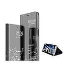 CSK Flip Cover Samsung Galaxy Note 20 Ultra Mirror Flip Heavy Case Video Stand 360° Protection Mobile Flip Cover for Samsung Galaxy Note 20 Ultra - Black