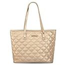 Montana West Quilted Handbag for Women Tote Purse Shoulder Bag Large Fashion Hobo Purse, Quilted Gold, L