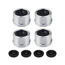 Sodcay 4 PCS Trailer Bearing Dust Cap, 1.98 Inches Zinc-Plated Rubber Plug Dust Cover, Yacht Trailer Accessories, Fit for 2,000 to 3,500 Ib Trailer Wheel Hubs (Silver)