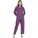 STYLOQUEEN FASHIONS Women Co Ords Set | Co Ord Set for Women | Office Wear Co Ord Set for Women | Plain Co Ord Set for Women | Co Ord Set for Women Stylish Purple