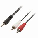 Câble audio stéréo | jack 3,5 mm mâle - 2x rca mâles | 3,0 m | noir