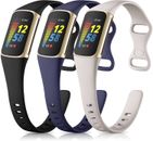 Compatible con Fitbit Charge 5 bandas para mujer hombre, silicona suave transpirable sp
