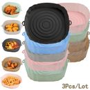 3pcs, Silicone Air Fryer Liners (7.09''), Air Fryer Liner Pots, Silicone Basket Bowls, Reusable Baking Trays, Oven Accessories, Baking Tools, Kitchen Gadgets, Kitchen Accessories, Home Kitchen Ite