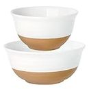 Hasense Porcelain Mixing Bowls Set, 1.5/1.0 Qt Serving Bowls for Kitchen, Deep Salad Bowls Set of 2, White Serving Dishes, Nesting Bowls for Pasta, Soup, Popcorn, Prepping, Ramen, Dishwasher Safe