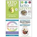 Keto Diet, Keto-Green 16, The Hormone Fix, Intermittent Fasting The Complete Ketofast Solution 4 Books Collection Set