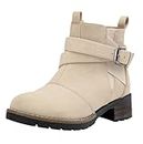 Jeossy Women's 9007A Ankle Casual Chelsea Boots, Fashion Low Heel Booties, Fashion-9007a-beige, 6