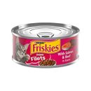 Friskies Prime Filets with Salmon & Beef in Sauce Canned Cat Food, 5.5-oz, case of 24