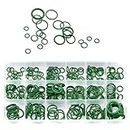 Yumfugu 270 PCS Automotive O-Ring Gasket Assortment Kit, High Temperature Resistant Rubber Air Conditioning Compressor Port Ring, Multi-Functional Car Replacement Accessories, for Most Models (Green)