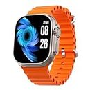 PunnkFunnk T800 Smart Watch with Androids| HD 1.83" Display | Bluetooth Calling | Sports Mode | Health Mode | Sleep Tracking | Compatible with Apple & Android(Orange Strap)
