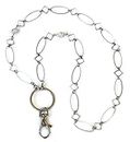Fashion Lanyard for Women by Silk Rose, Silver ID Badge Holder Necklace