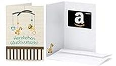Amazon.de Geschenkkarte in Grußkarte (Baby Glückwünsche)