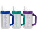 Tazas de hospital aisladas de doble pared de 32 oz - taza de bebida fría con paja - libre de BPA