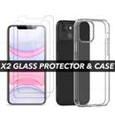 Tempered Glass Screen Protector & Case For iPhone 14 12 XS Max XR XS 11 Pro SE