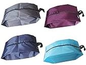 Misslo Portable Nylon Shoe Bags for Travel Accessories with Zipper Closure Large Shoes Pouch Storage Organizers(4 Packs, Mix Color)