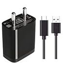 superfast charger type c for Sony Xperia X Compact , Sony Xperia XA1 , Sony Xperia XA1 Plus , Sony Xperia XA1 Ultra , Sony Xperia XA2 Adapter Wall Mobile Android Smartphone Certified Heavey Duty Hi Speed Fast Charging Travel Charger With 1.2 Meter Type-C USB Charging Data Cable ( 3.1 Amp , TD , BLACK )