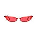 Topgrowth Occhiali da Sole Cat Eye Donna Vintage Piccola Cornice UV400 Occhiali da Donna Retro Eyewear Sunglasses (Rosso)