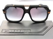 CAZAL Sunglasses 664/3-C002 Matt Black/gold fram Grey Gradient Lens Men's