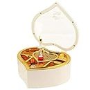 ELECTROPRIME Heart Shape Dancing Ballerina Music Box Plastic Jewellery Box Carousel Hand D4N6