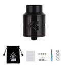 WOLFTEETH RDA Clone Goon V1.5 Portable Bag Type | Rebuildable Dripping Atomizer Dual Coil | Velvet Drawstring Bag (Stainless Steel in Black/1ml Nicotine Free 118305)