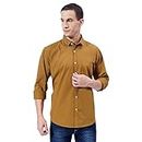 Ben Martin Men's Classic Collar Slim Fit Cotton Casual Full Sleeve Shirt Khakhi, Medium