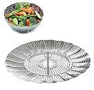 PRACHIN MALL Stainless Steel Multipurpose Foldable Expandable Vegetable Instant Pot Steamer Basket for Vegetable Fish Seafood Cooking (Pack of 1)