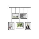 Umbra Exhibit Foto Collage Bilderrahmen – Flexibles Bilderrahmen-Set zur Horizontalen und Diagonalen Anbringung, für 5 Rahmen, Kunstdrucke, Bilder, 10 x 15 und 13 x 18 cm, Schwarz