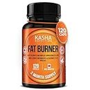 New! Kasha Nutrition Thermogenic Fat Burner for Women and Men - Designed to Help Metabolize Carbohydrates & Fats | Appetite Suppressant - Could Help to Increase Satiety | Weight Loss Pills for Men & Women | Garcinia Cambogia, Green Tea Extract, Green Coffee Bean and Chromium | Keto Friendly | 120 Diet Pills / Capsules