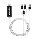 xonten 3 in 1 HDMI Adapter 1080p, Type-C/Lightning/Micro USB to HDMI, MHL & Non MHL Phone to HDMI, Mirroring Phone to TV/Monitor/Projector Compatible with Android 9 & iOS 5 Above Versions