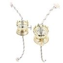 UKCOCO 2Pcs Oil Lamp Wick Replacement, Kerosene Lamp Accessories Brass Plated Burner with Reduction Collar Cotton Lamp Wick Base Chimney Decor
